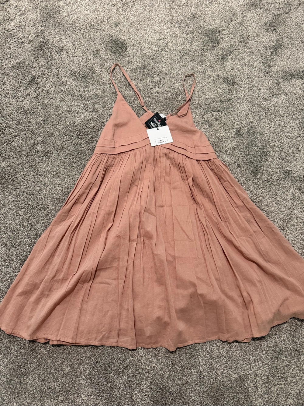 O'Neill Mauve Pleated Spaghetti Strap Dress